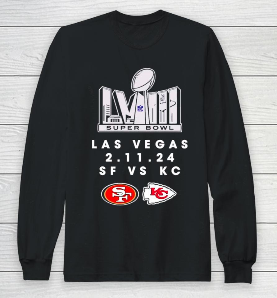 Sf 49Ers Vs Kc Chiefs Super Bowl Lviii Las Vegas Long Sleeve T-Shirt