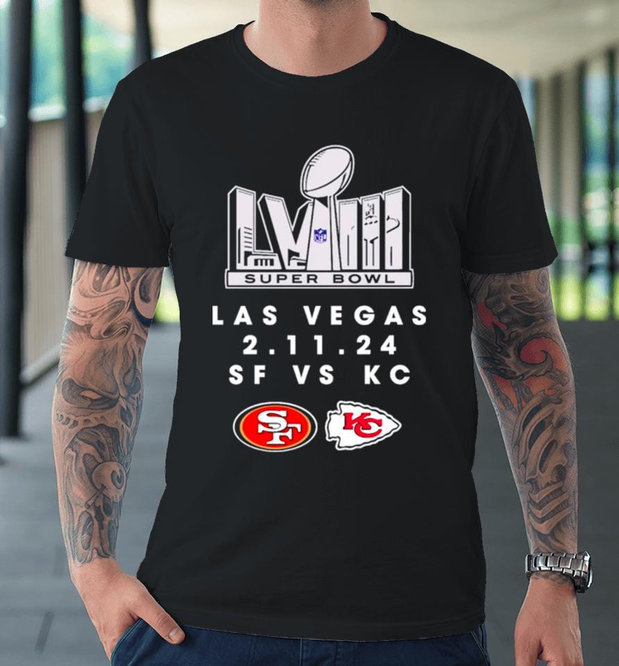 Sf 49Ers Vs Kc Chiefs Super Bowl Lviii Las Vegas Premium T-Shirt