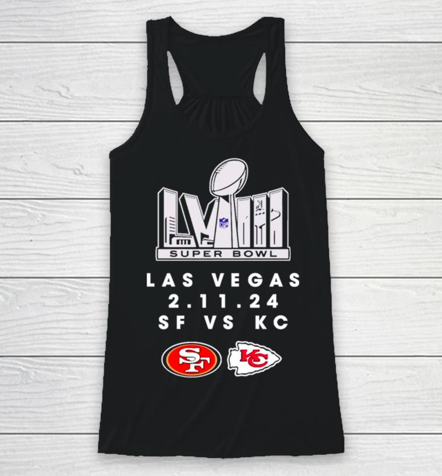 Sf 49Ers Vs Kc Chiefs Super Bowl Lviii Las Vegas Racerback Tank