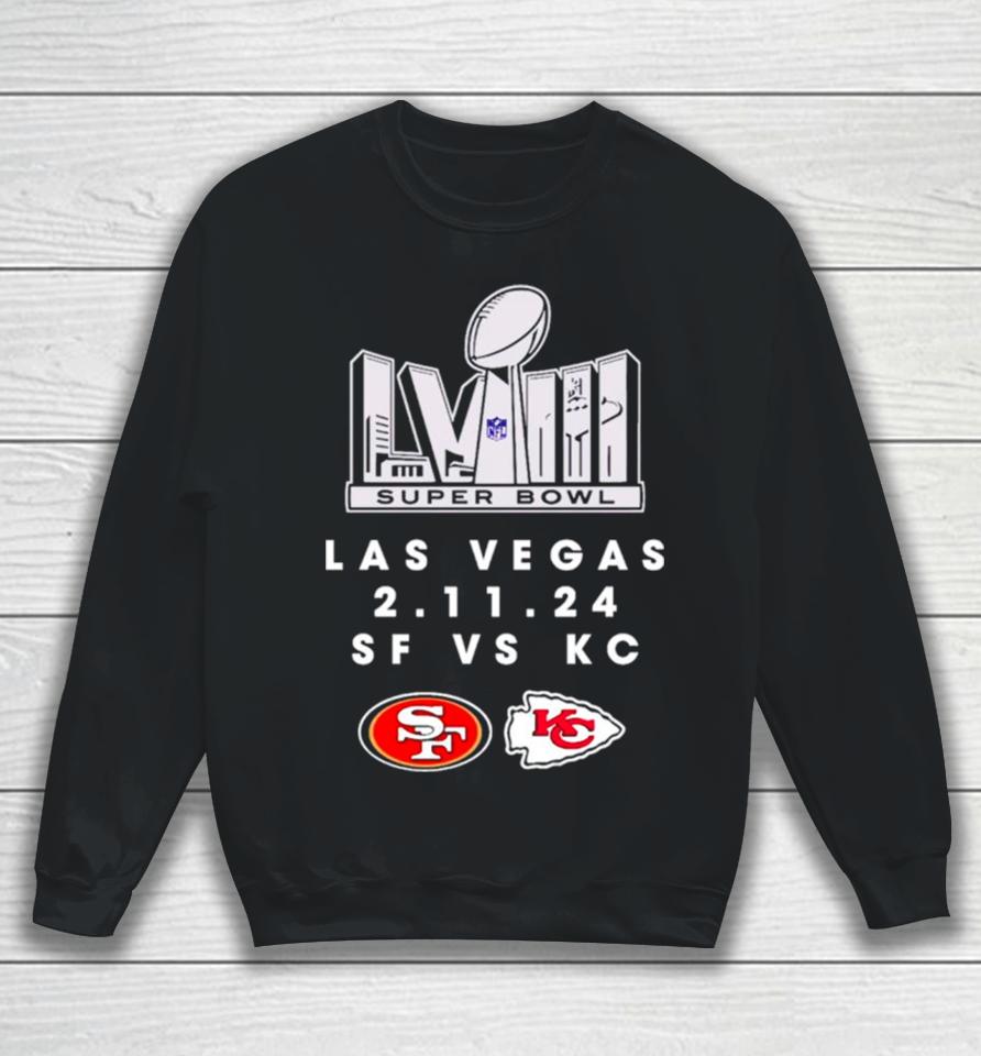 Sf 49Ers Vs Kc Chiefs Super Bowl Lviii Las Vegas Sweatshirt