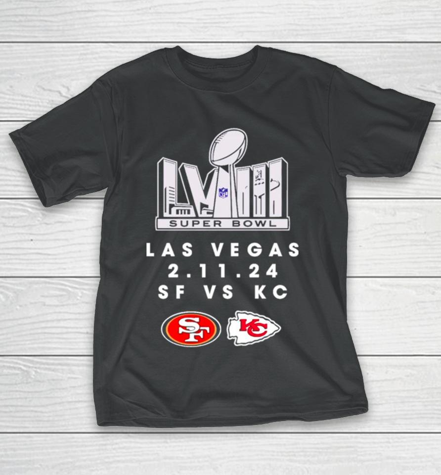 Sf 49Ers Vs Kc Chiefs Super Bowl Lviii Las Vegas T-Shirt