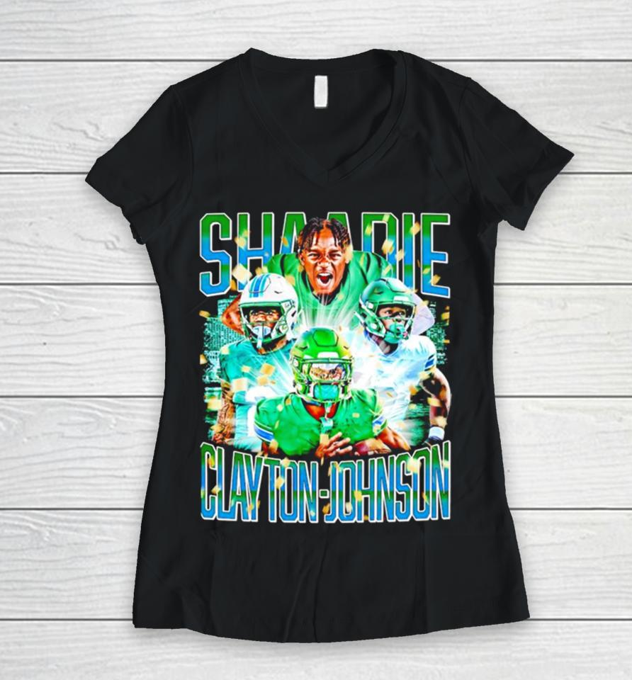 Shaadie Clayton Johnson Tulane Green Wave Graphics Poster Women V-Neck T-Shirt