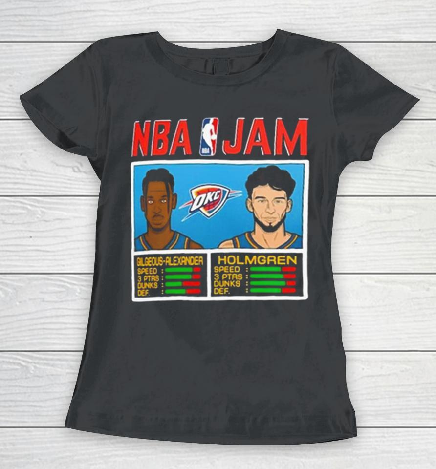 Shai Gilgeous Alexander &Amp; Chet Holmgren Oklahoma City Thunder Nba Jam Tri Blend Women T-Shirt