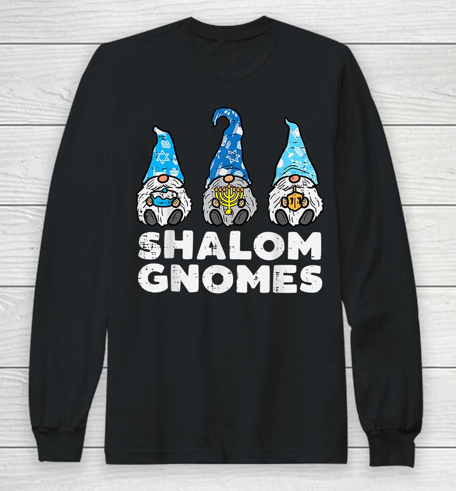 Shalom Gnomes Hanukkah Pajamas Chanukah Long Sleeve T-Shirt