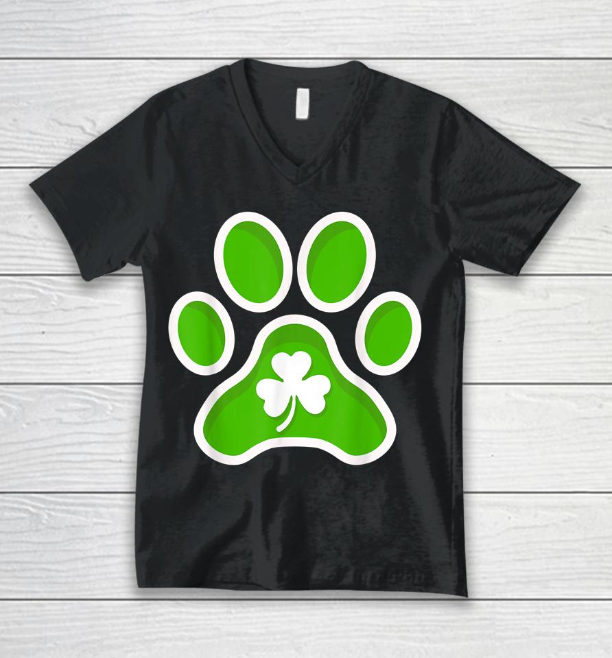 Shamrock Dog St Patrick's Day Unisex V-Neck T-Shirt