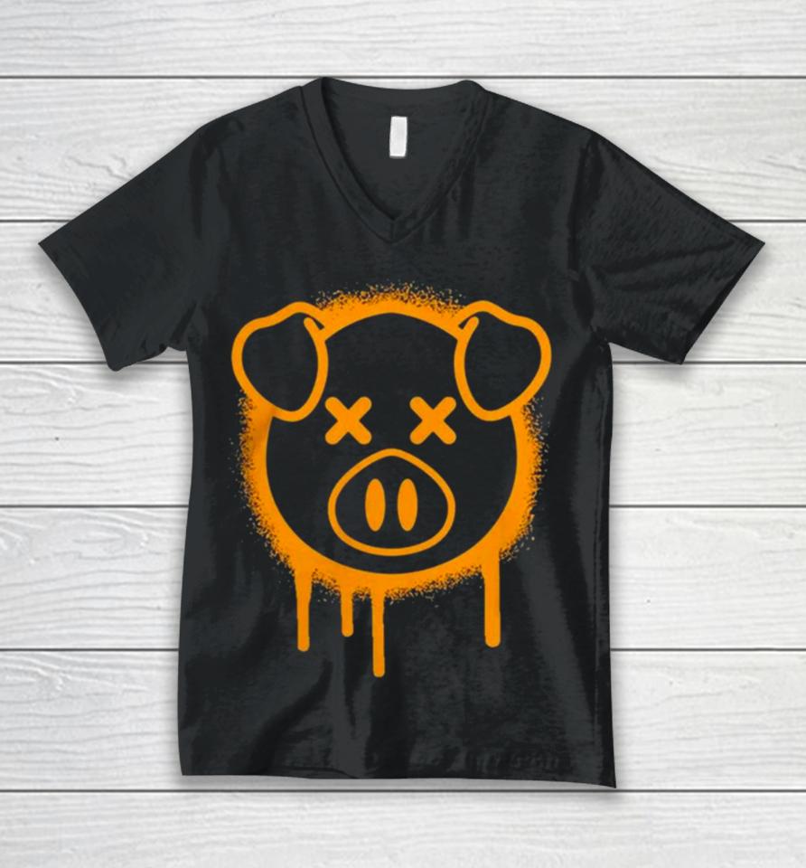 Shane Dawson Merch Spray Paint Pig Brown Unisex V-Neck T-Shirt