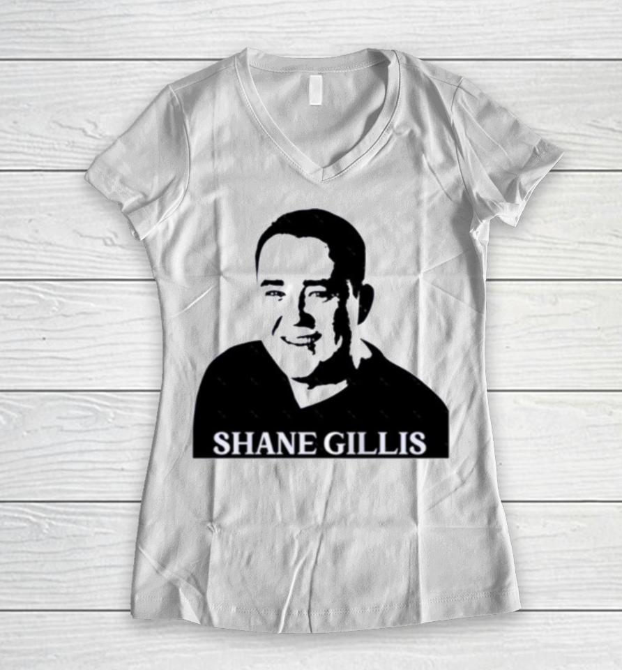 Shane Gillis Black And White Women V-Neck T-Shirt