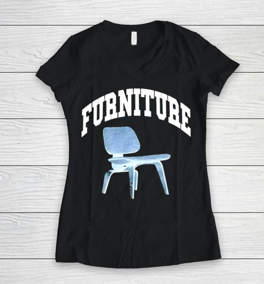Shayne Wearing The Furniture Women V-Neck T-Shirt