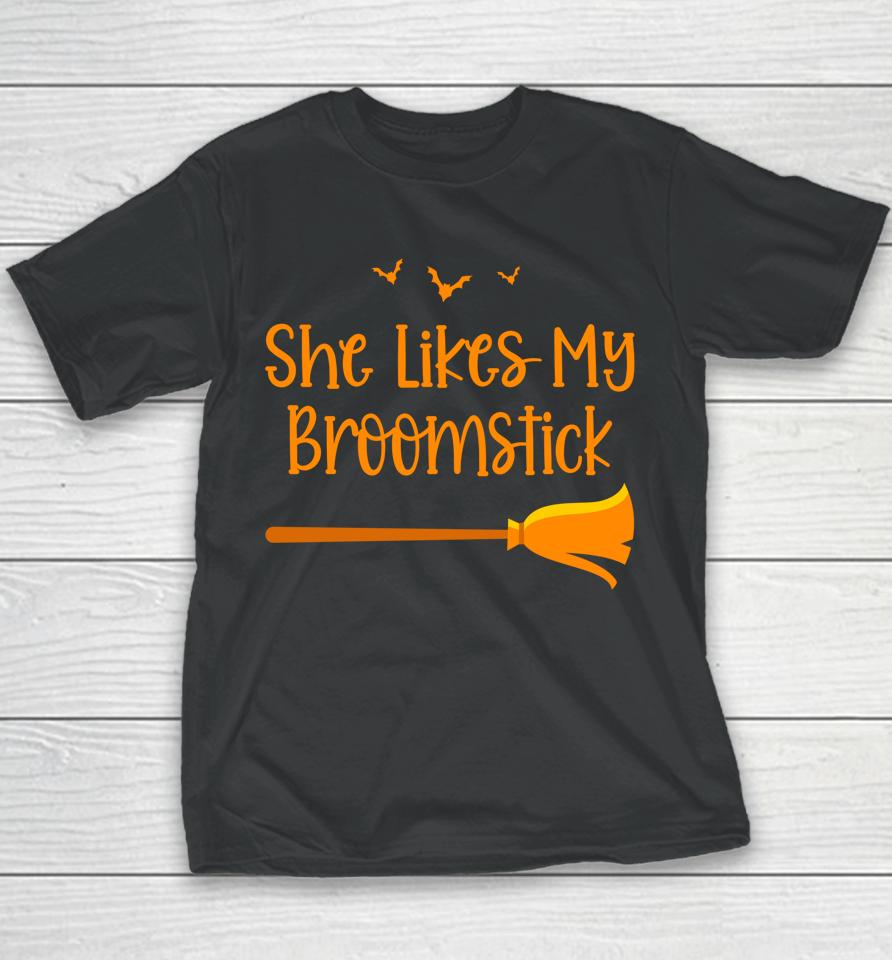 She Likes My Broomstick Halloween Youth T-Shirt