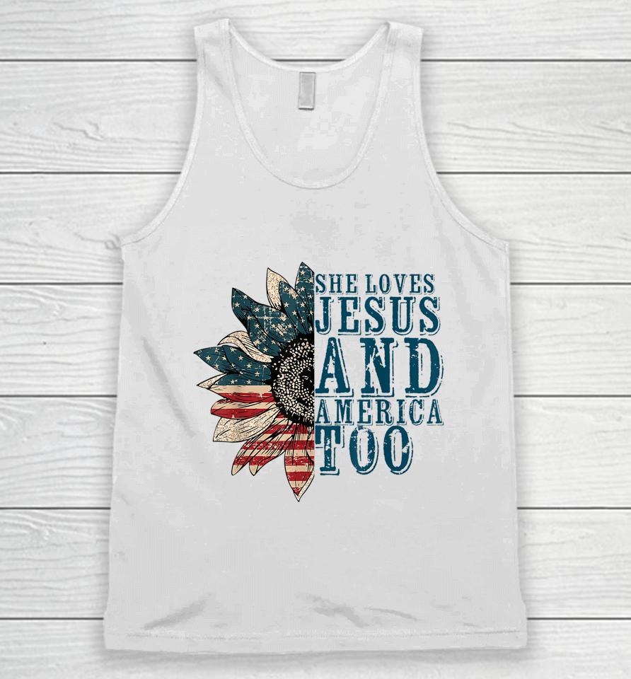She Loves Jesus And America Too Unisex Tank Top