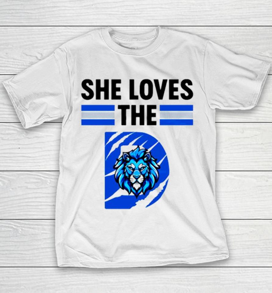 She Loves The Detroit Lions Football Youth T-Shirt
