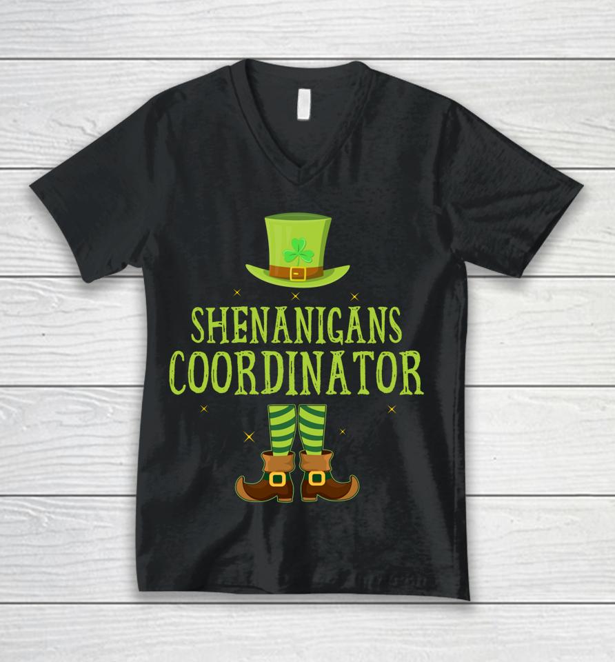Shenanigans Coordinator Teacher Matching St Patrick's Day Unisex V-Neck T-Shirt