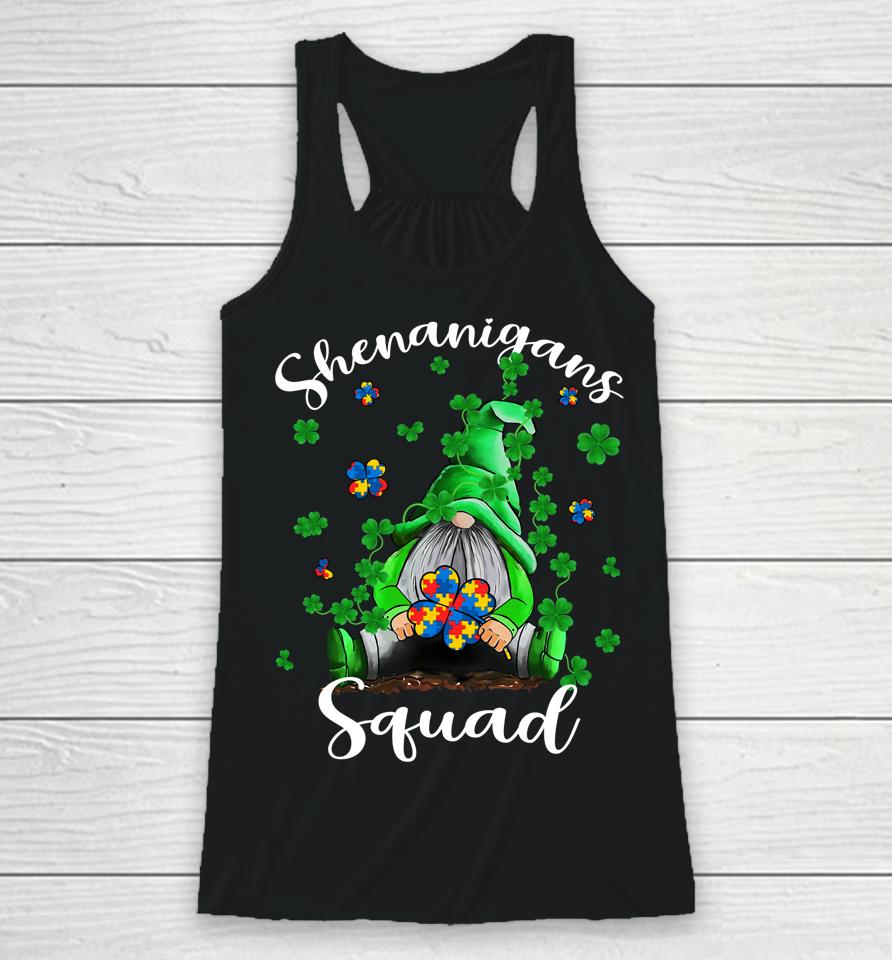 Shenanigans Squad Gnomes Autism St Patrick's Day Racerback Tank