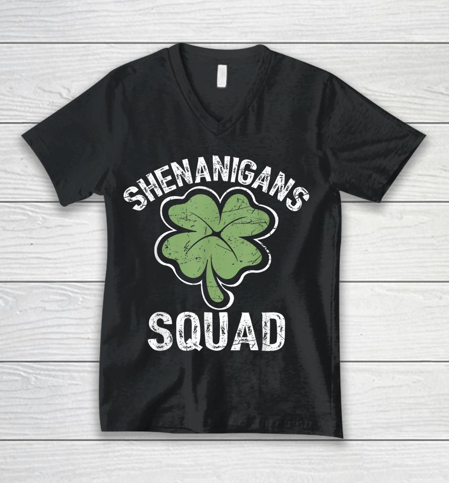 Shenanigans Squad Irish Saint Patricks Day Unisex V-Neck T-Shirt