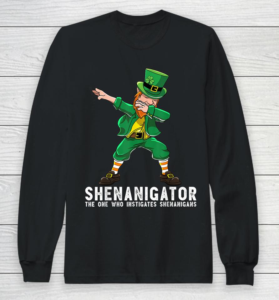 Shenanigator Dabbing Leprechaun St Patrick's Day Long Sleeve T-Shirt