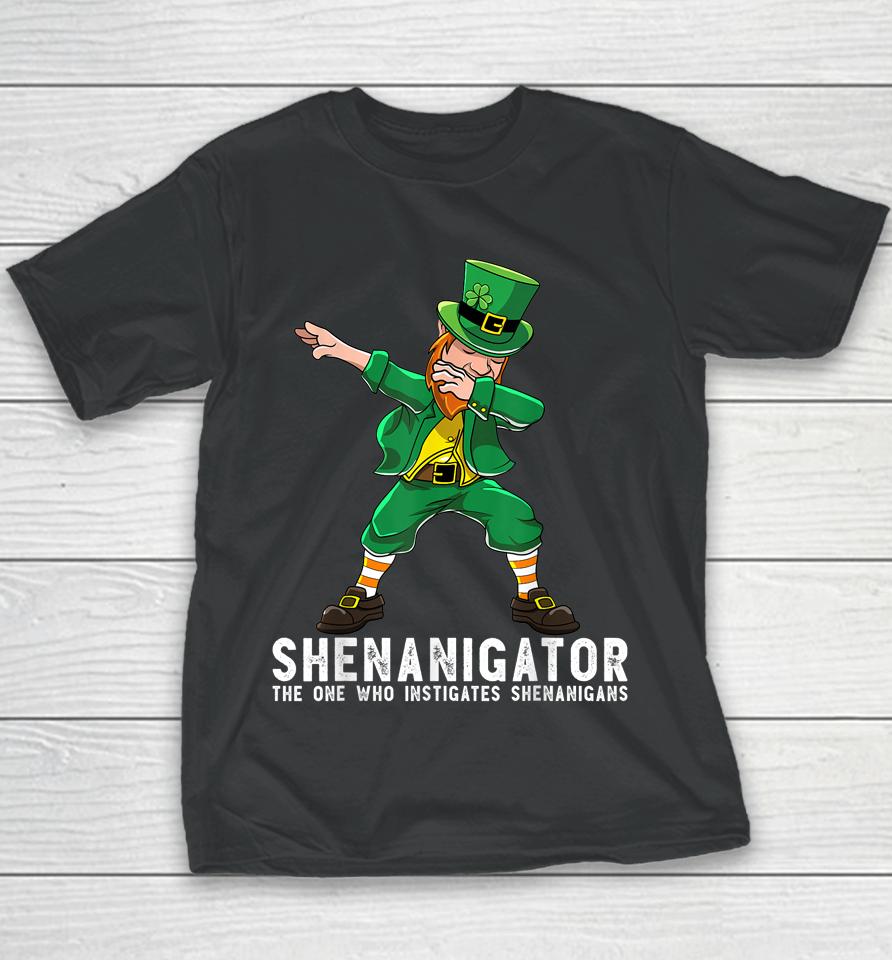 Shenanigator Dabbing Leprechaun St Patrick's Day Youth T-Shirt