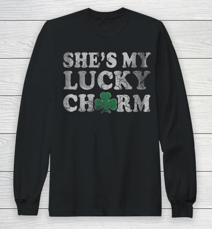She's My Lucky Charm Couples Matching St Patrick's Day Long Sleeve T-Shirt