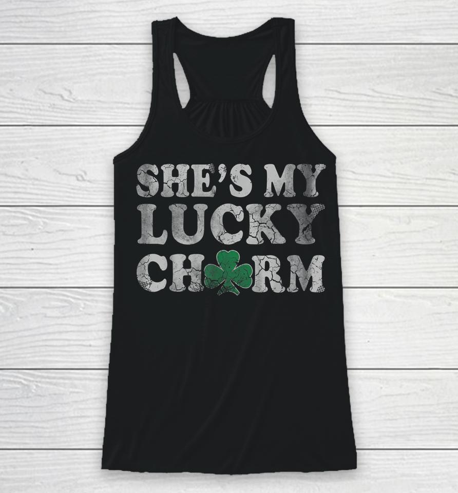 She's My Lucky Charm Couples Matching St Patrick's Day Racerback Tank