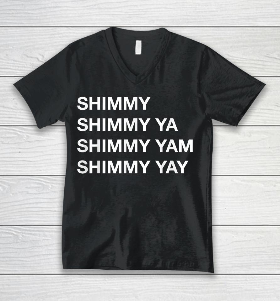 Shimmy Shimmy Hiphop Oldschool Rap Tee 90S Music Unisex V-Neck T-Shirt