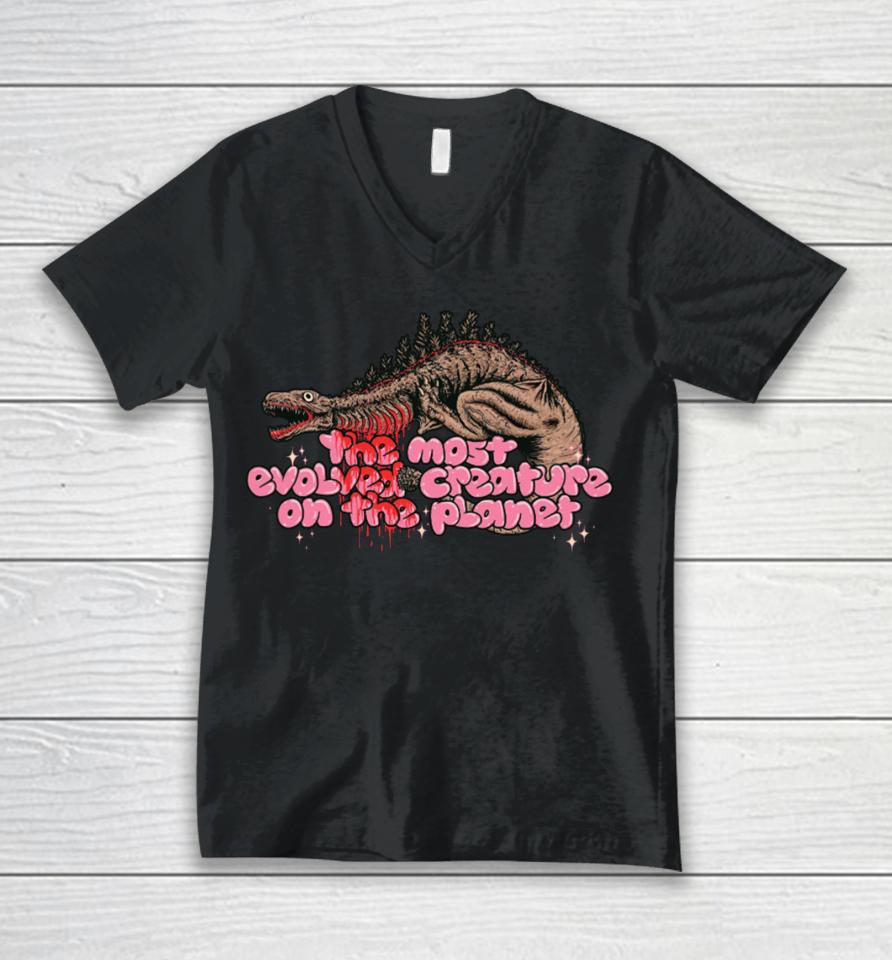 Shin Godzilla The Most Evolved Creature On The Planet Unisex V-Neck T-Shirt