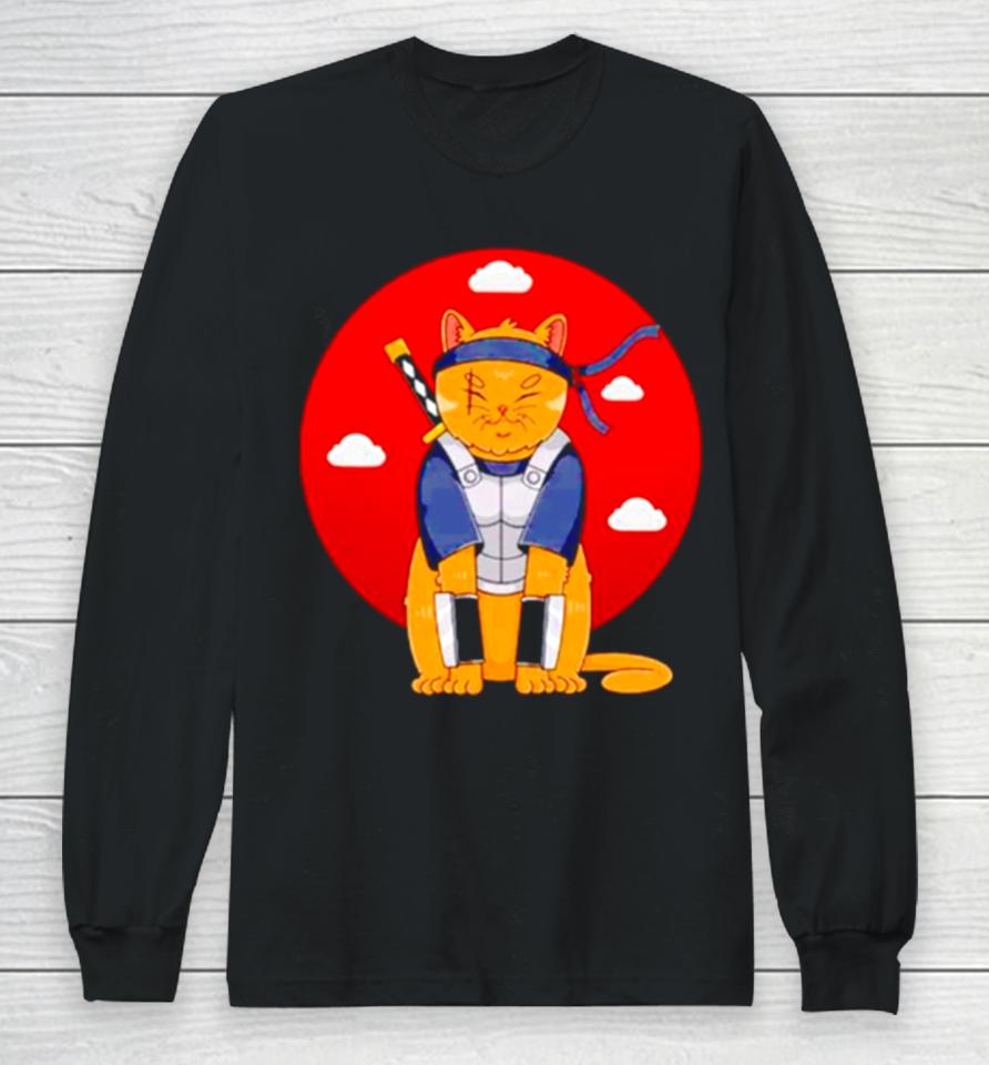 Shinobi Cat Blood Moon Vintage Long Sleeve T-Shirt