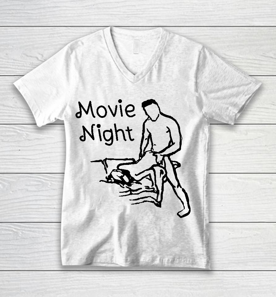 Shirts That Go Hard Movie Night Shirt Unisex V-Neck T-Shirt