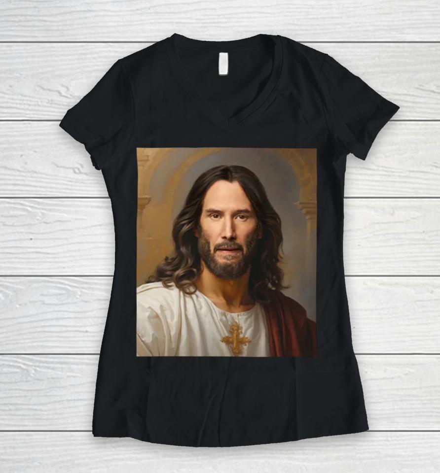 Shithead Steve Keanu Christ Women V-Neck T-Shirt