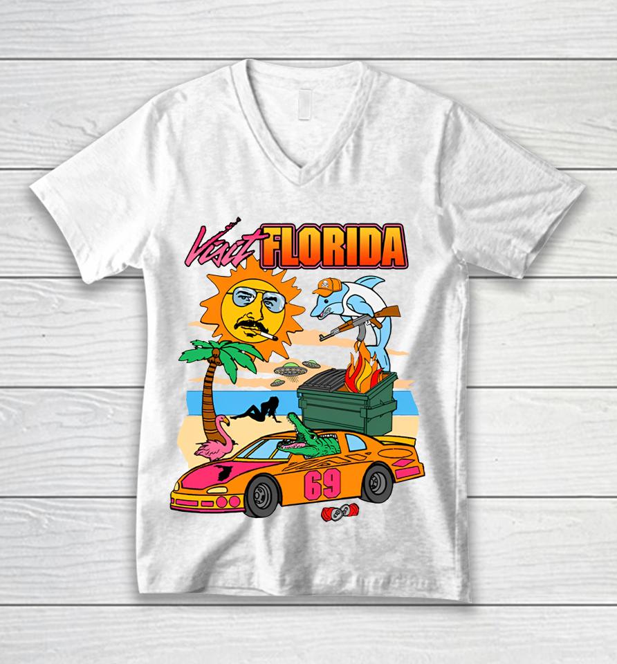 Shithead Steve Merch Visit Florida Unisex V-Neck T-Shirt