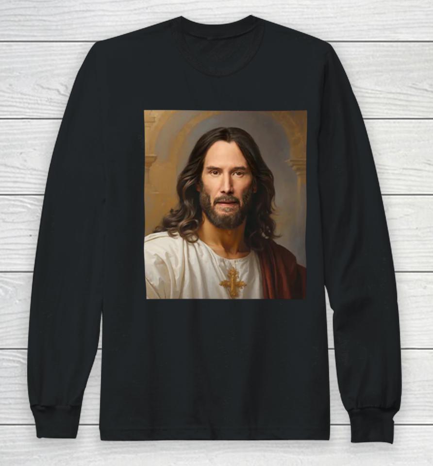 Shithead Steve Store Keanu Reeves Christ Long Sleeve T-Shirt