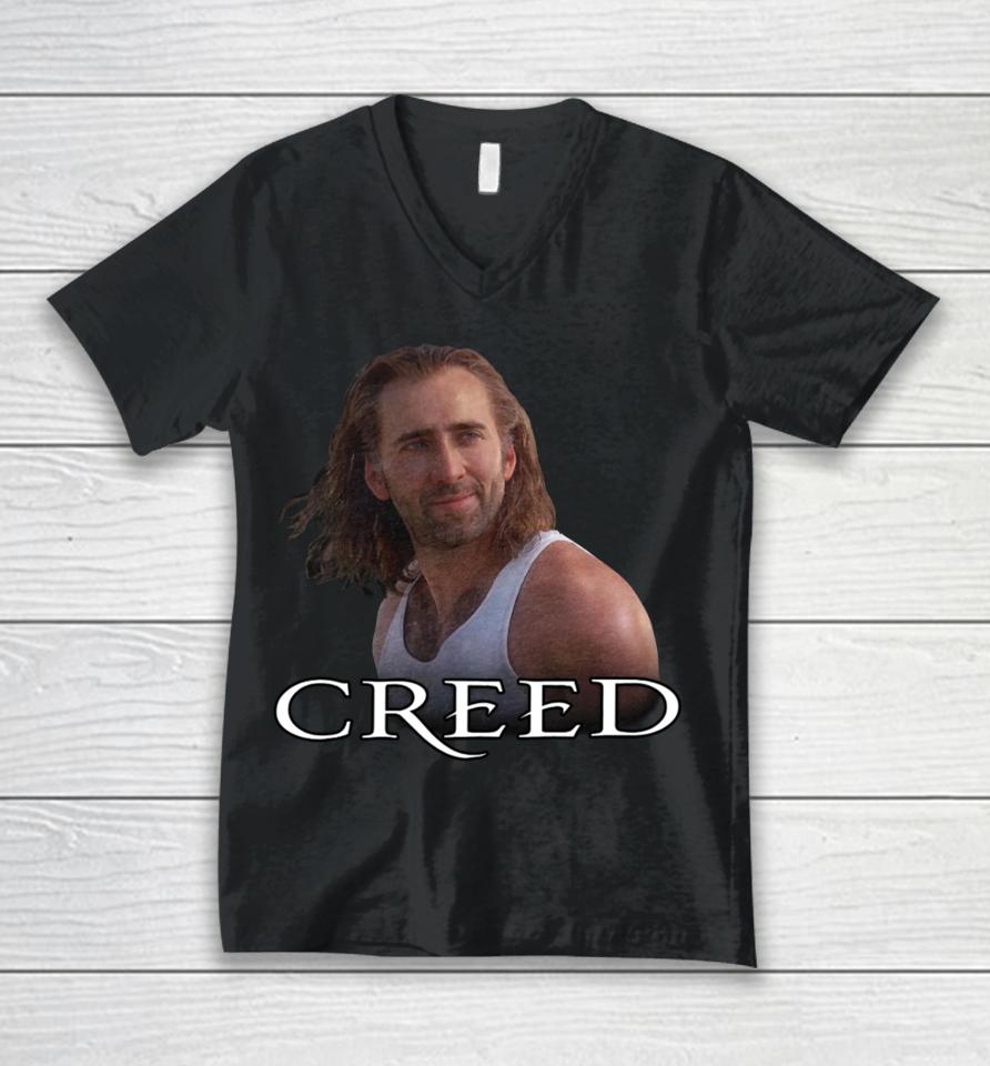 Shitheadsteve Merch Nicolas Cage Creed Unisex V-Neck T-Shirt