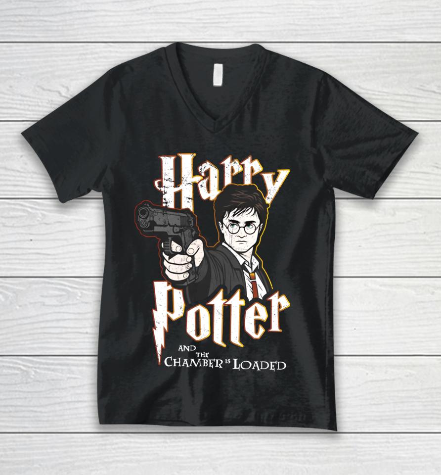 Shitheadsteve Store Harry Potter And The Chamber Is Loaded Unisex V-Neck T-Shirt