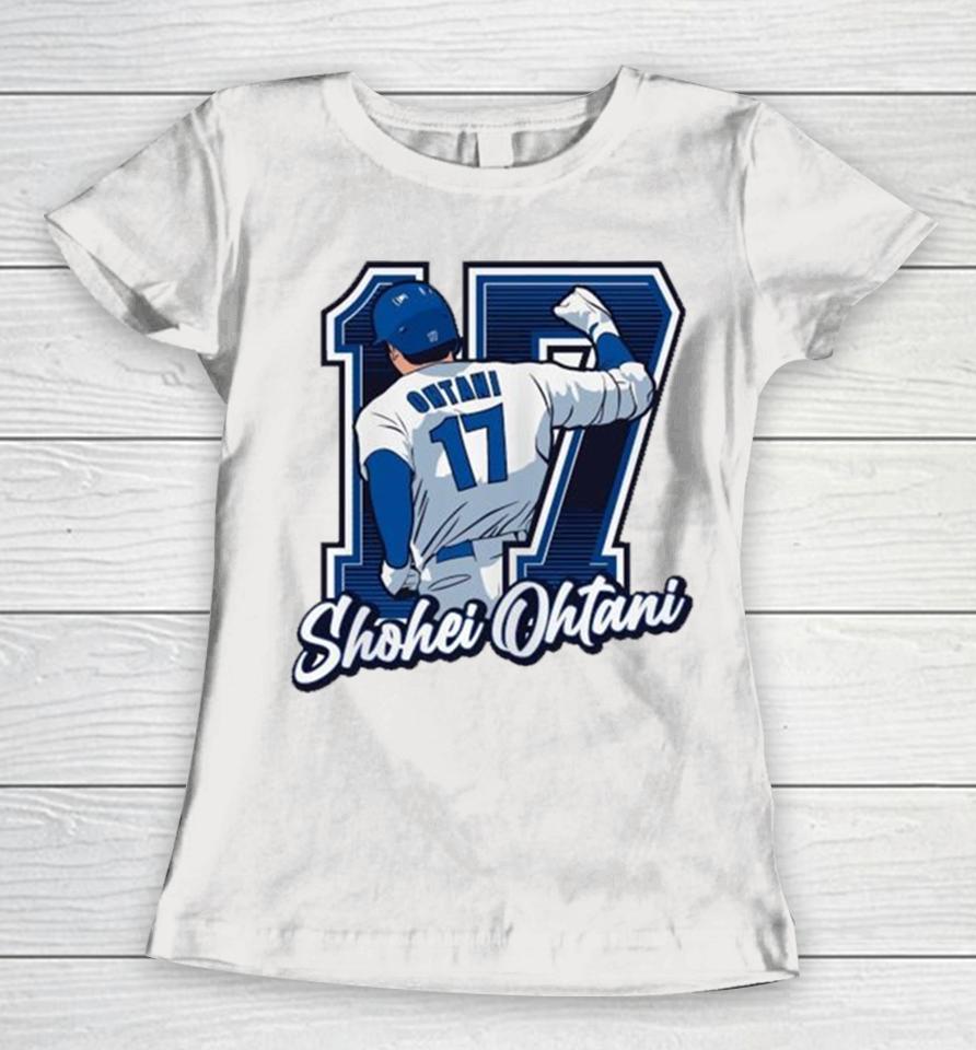 Shohei Ohtani Back 17 Los Angeles Dodgers Baseball Determined Win Women T-Shirt