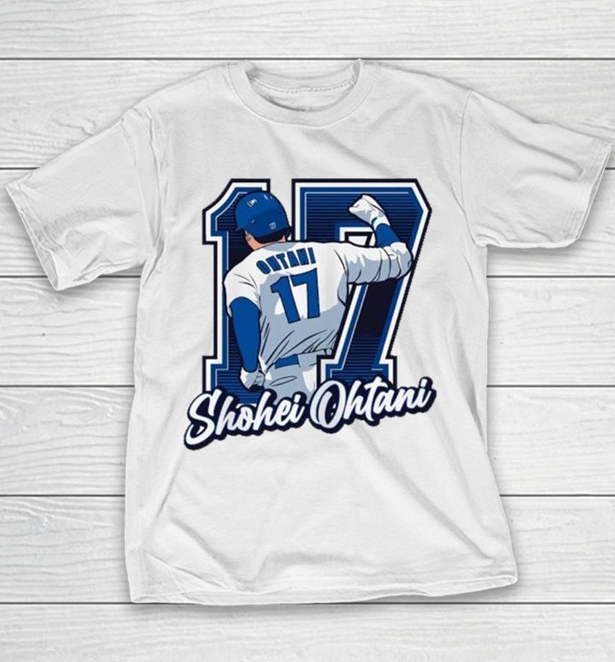 Shohei Ohtani Back 17 Los Angeles Dodgers Baseball Determined Win Youth T-Shirt