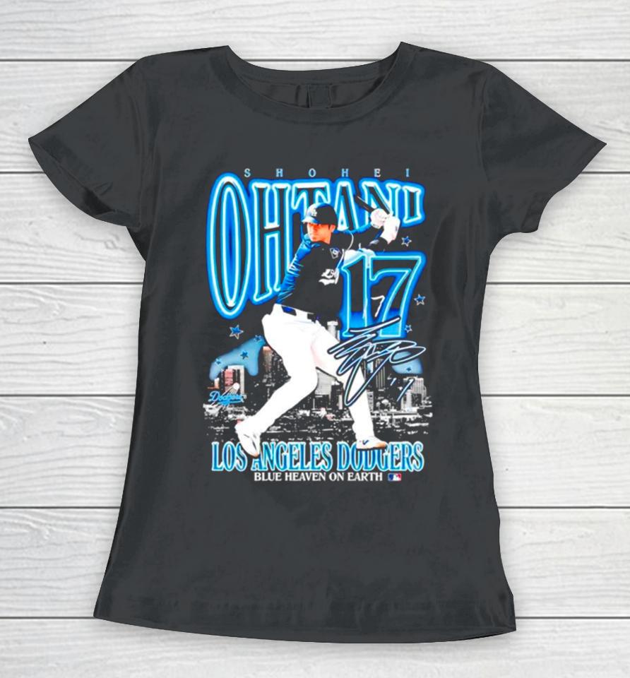 Shohei Ohtani Los Angeles Dodgers Blue Heaven On Earth Women T-Shirt