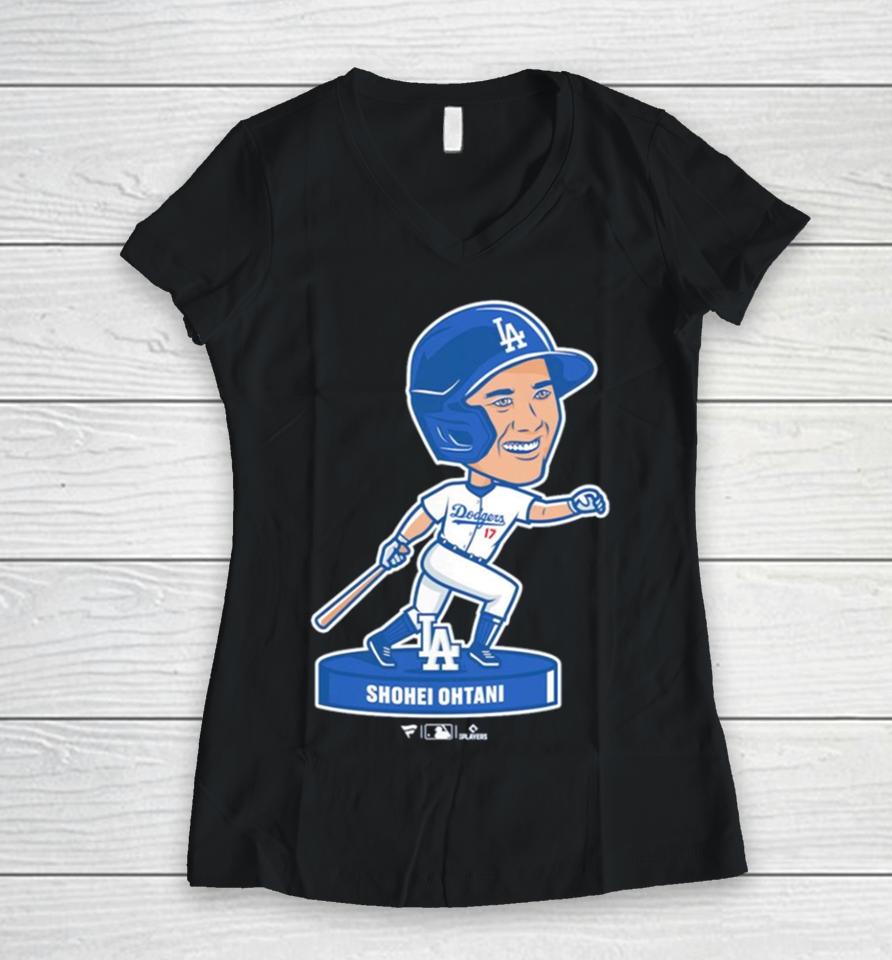 Shohei Ohtani Los Angeles Dodgers Bobblehead Women V-Neck T-Shirt