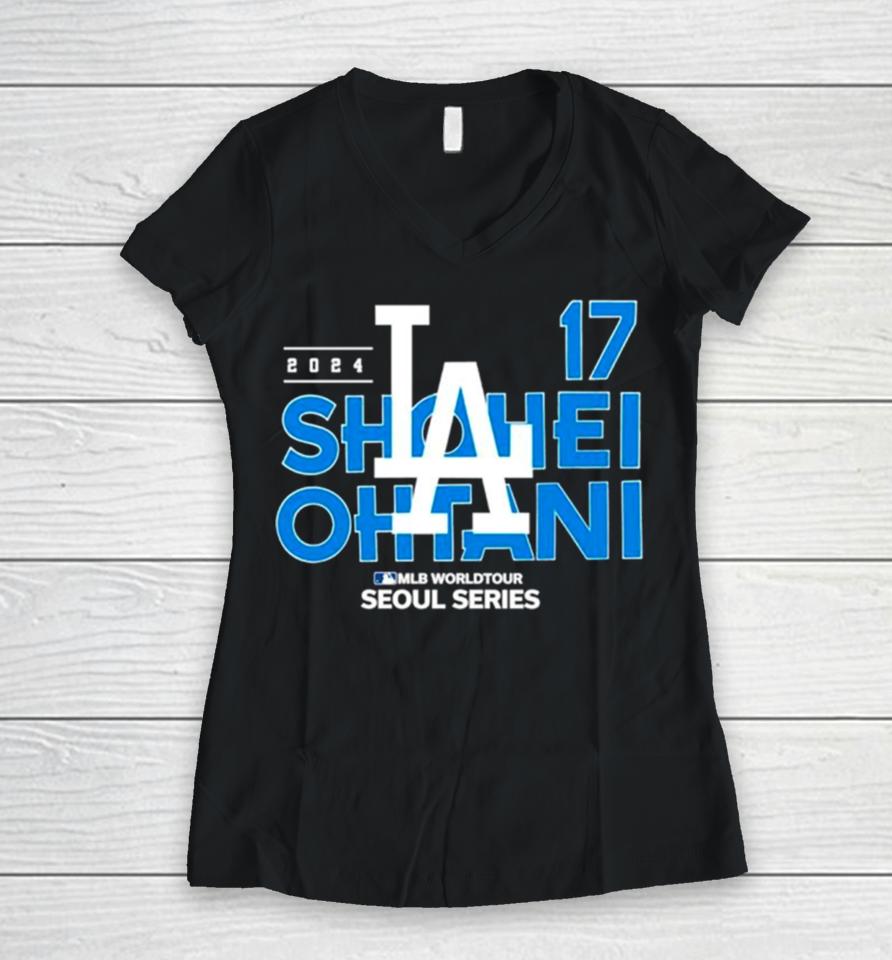 Shohei Ohtani Los Angeles Dodgers Mlb World Tour Seoul Series 2024 Women V-Neck T-Shirt