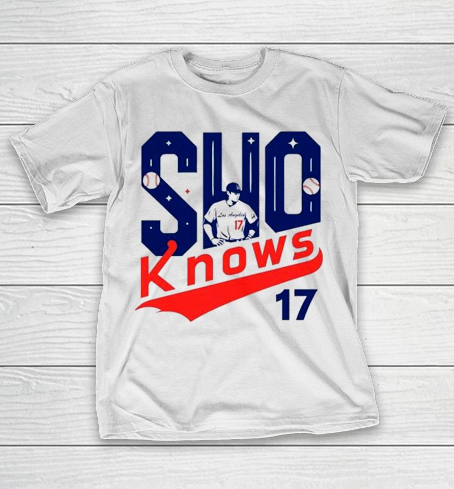 Shohei Ohtani Player Los Angeles Sho Knows 17 Baseball T-Shirt