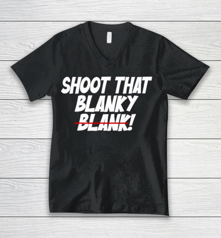 Shoot That Blanky Blank Unisex V-Neck T-Shirt