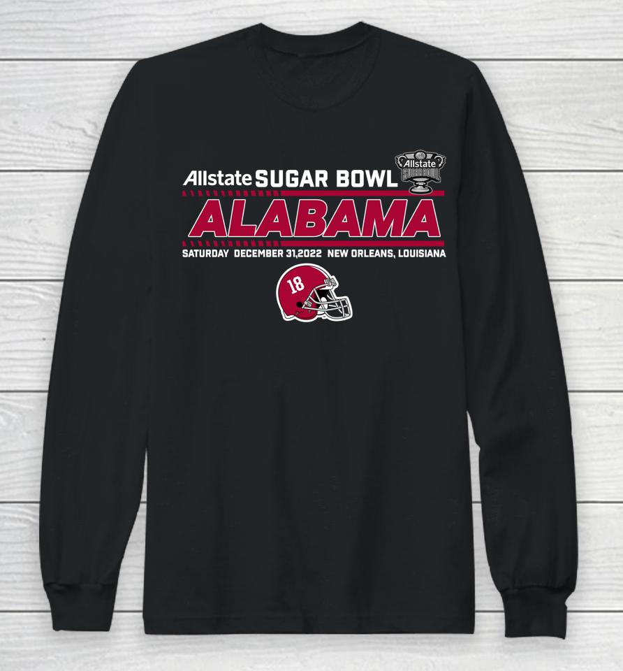 Shop Allstate Sugar Bowl 2022 Alabama Team Helmet Fleece Long Sleeve T-Shirt