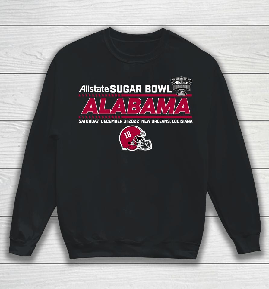 Shop Allstate Sugar Bowl 2022 Alabama Team Helmet Fleece Sweatshirt