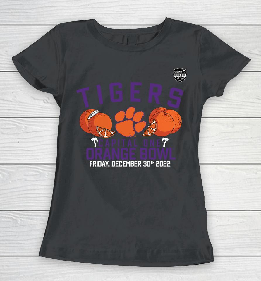 Shop Clemson Ncaa Tigers 2022 Orange Bowl Gameday Stadium Women T-Shirt
