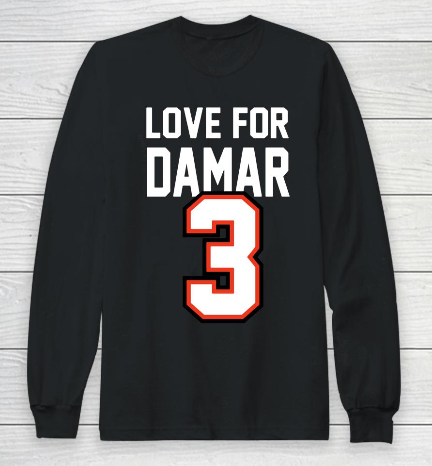 Shop Damar Hamlin Honored In  Love For 3 Damar Long Sleeve T-Shirt