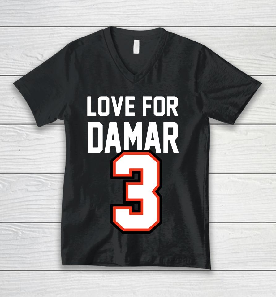 Shop Damar Hamlin Honored In  Love For 3 Damar Unisex V-Neck T-Shirt
