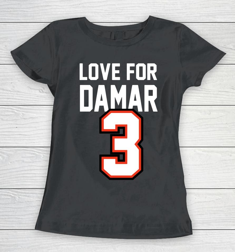 Shop Damar Hamlin Honored In  Love For 3 Damar Women T-Shirt