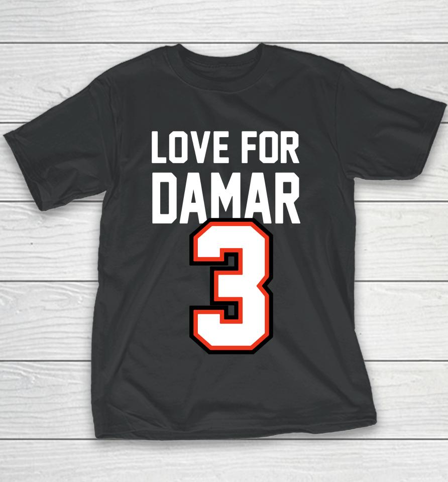 Shop Damar Hamlin Honored In  Love For 3 Damar Youth T-Shirt