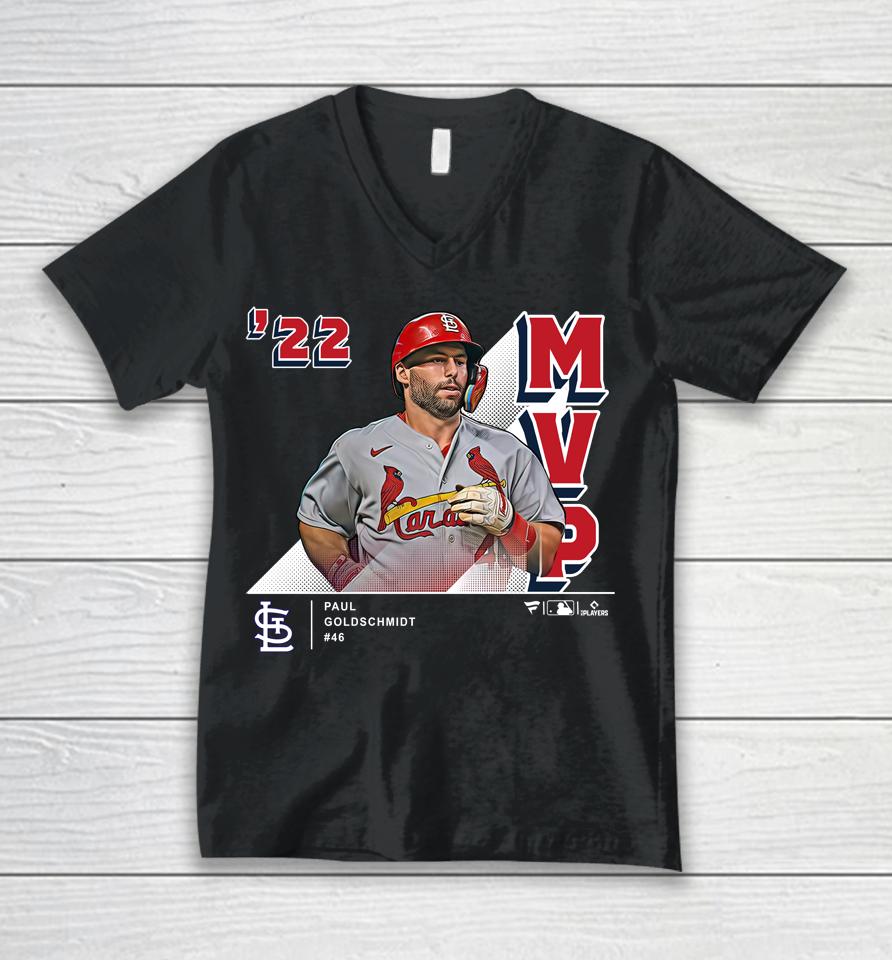 Shop Fanatics Branded Official St Louis Cardinals Paul Goldschmidt Red 2022 Nl Mvp Unisex V-Neck T-Shirt