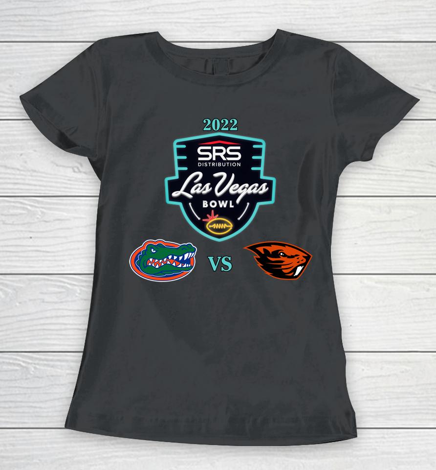 Shop Las Vegas Bowl 2023 Oregon State Beavers Vs Florida Gators Matchup Women T-Shirt