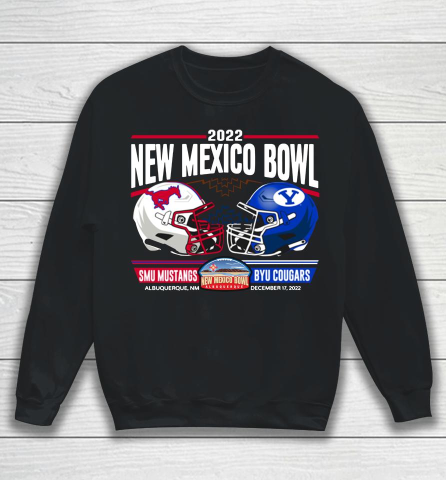 Shop New Mexico Bowl Smu Mustangs Vs Byu Cougars Helmets Sweatshirt