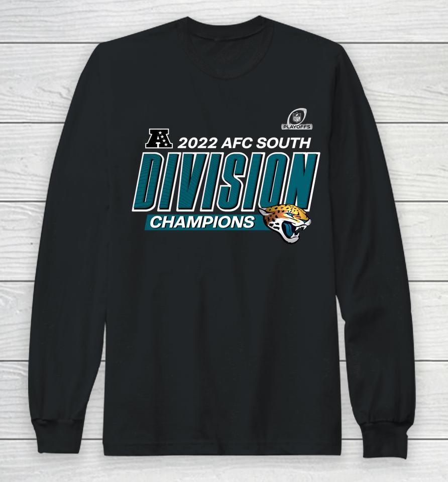 Shop Nfl Jacksonville Jaguars 2022 Afc South Division Champions Divide And Conquer Big And Tall Long Sleeve T-Shirt