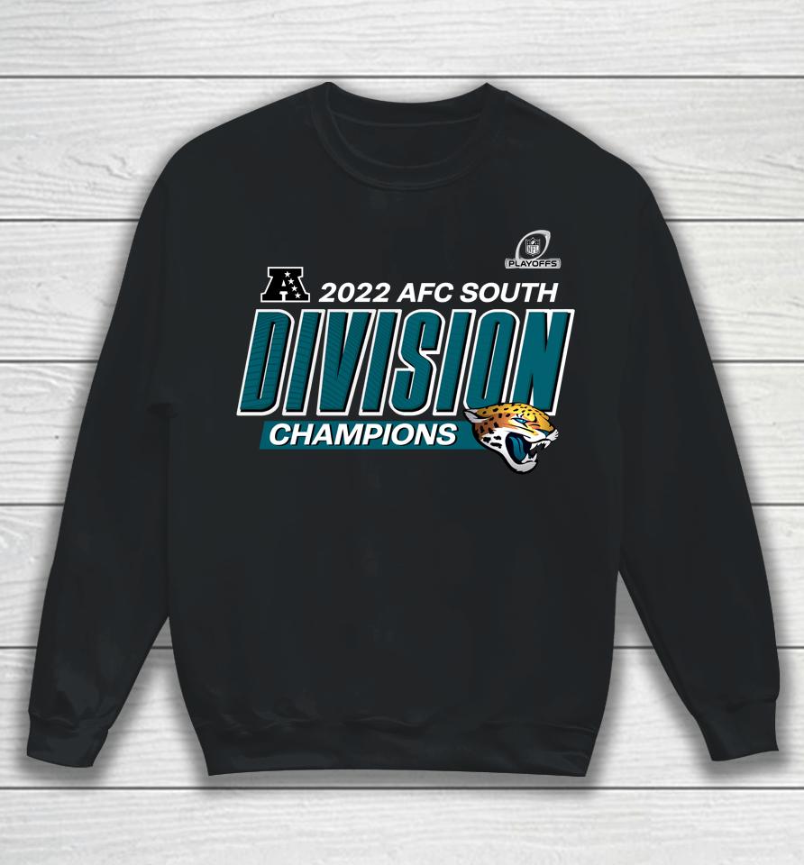 Shop Nfl Jacksonville Jaguars 2022 Afc South Division Champions Divide And Conquer Big And Tall Sweatshirt